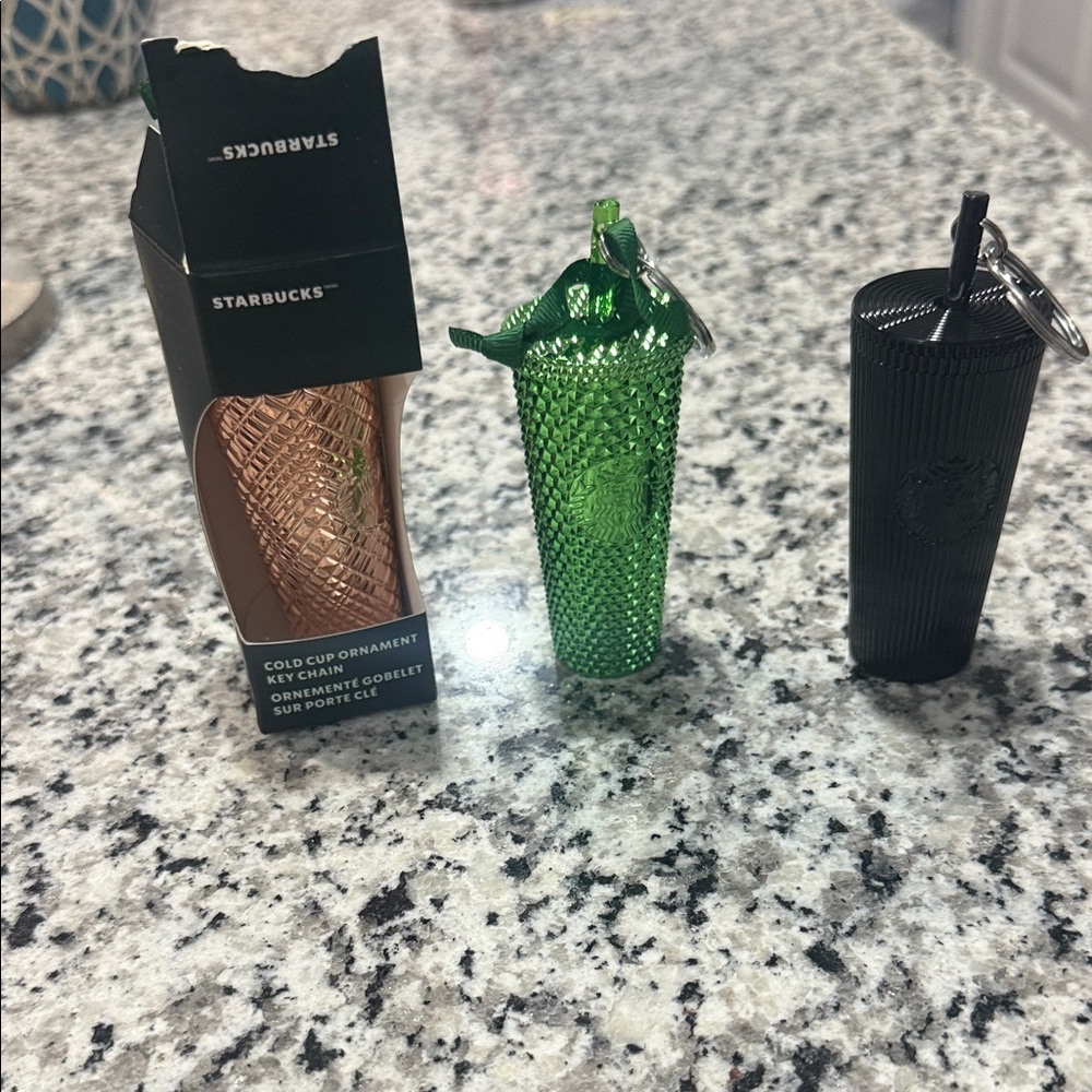 Starbucks Green and Black Cold Cup Ornaments